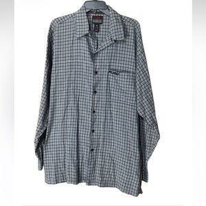 FUBU VTG Y2K Blue Checkered Button Down Shirt - Size XXL